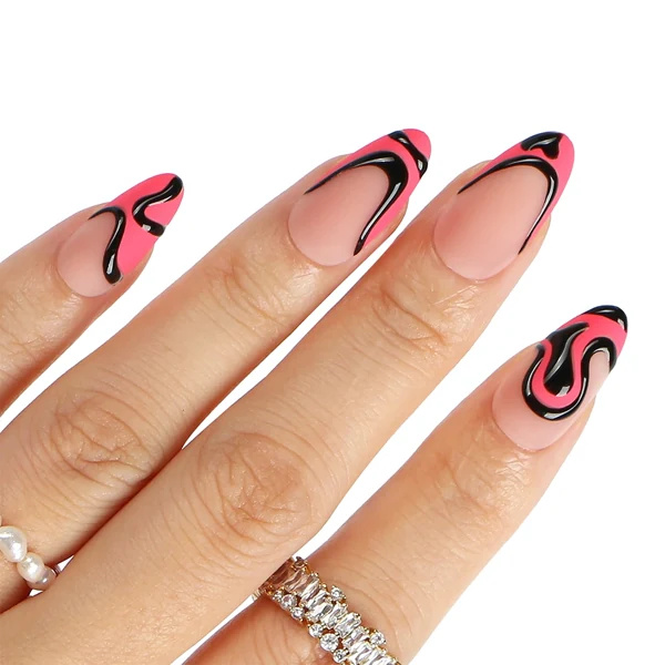 French rose et arabesques noires — modèle GL-004