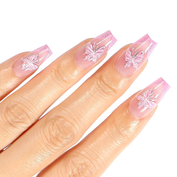 Fleurs givrées roses — modèle GL-026